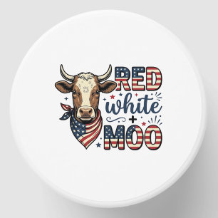 Patriotic Cow Red White Moo 4th of July Shirt Desi Mini Candle Favors