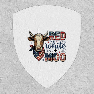 Patriotic Cow Red White Moo 4th of July Shirt Desi Patch
