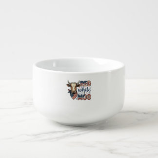 Patriotic Cow Red White Moo 4th of July Shirt Desi Soup Mug