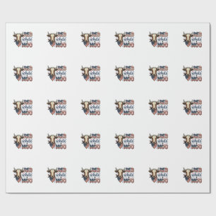 Patriotic Cow Red White Moo 4th of July Shirt Desi Wrapping Paper