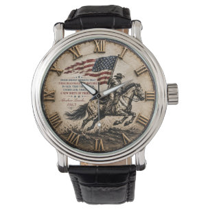 Patriotic Cowboy Abraham Lincoln Quote Watch