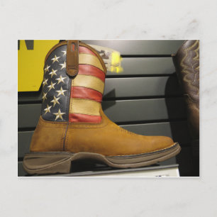Patriotic Cowboy Boot Postcard