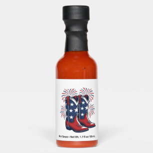 Patriotic Cowboy Boots Vintage Western Shirt Desig Hot Sauces