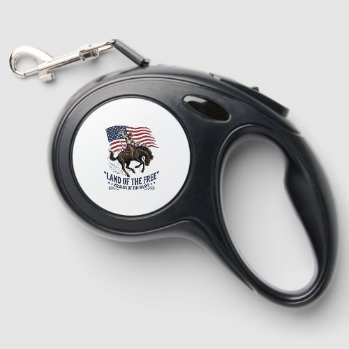 Patriotic Cowboy Land Of The Free Western Shirt De Retractable Pet Leash
