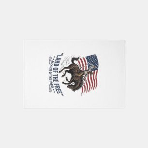 Patriotic Cowboy Land Of The Free Western Shirt De Rug