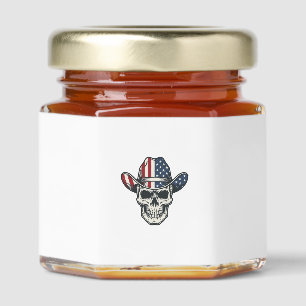 Patriotic Cowboy Skull Vintage Engraving Shirt_1 Honey Jar Favors