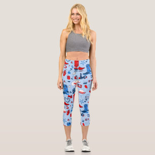 patriotic cowboy wiccan cowgirl western capri leggings