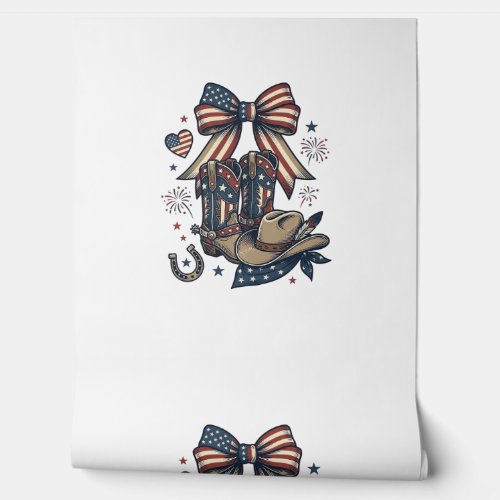 Patriotic Cowgirl Boots and Bow Western Shirt Desi Wallpaper