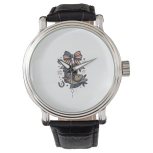 Patriotic Cowgirl Boots and Bow Western Shirt Desi Watch