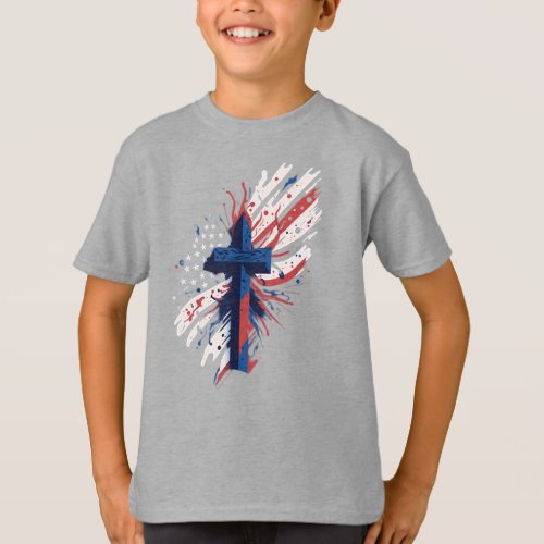 Patriotic Cross  Celebrate with Pride and Tradit T_Shirt