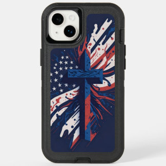 "Patriotic Cross – Show Your Pride with a Symbol o OtterBox iPhone 14 Plus Case
