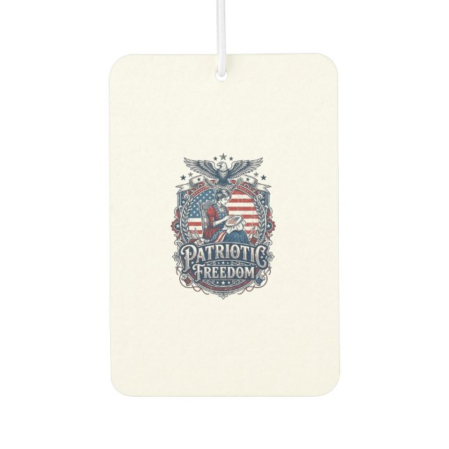 Patriotic Cross Stitcher Vector Graphic Tee_1 Air Freshener (Front)