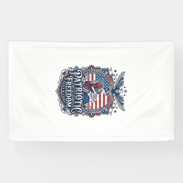 Patriotic Cross Stitcher Vector Graphic Tee_1 Banner (Horizontal)