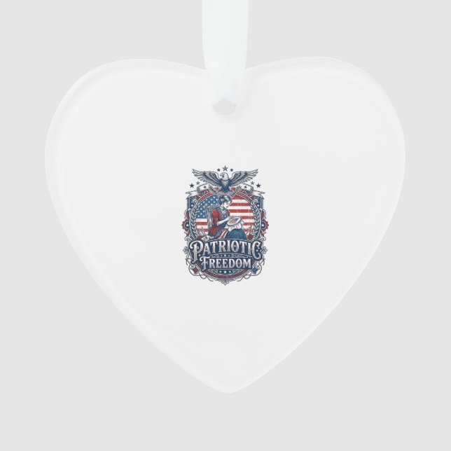 Patriotic Cross Stitcher Vector Graphic Tee_1 Ornament (Front)