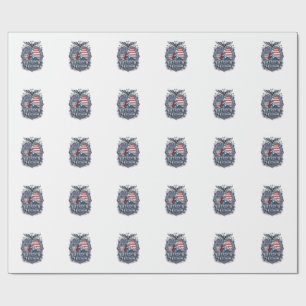 Patriotic Cross Stitcher Vector Graphic Tee_1 Wrapping Paper