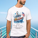 Patriotic Cruise Ship Personalized Family Vacation T-Shirt<br><div class="desc">Patriotic Cruise Vacation T-Shirt! The perfect addition to your family's summer vacation wardrobe! Made with high-quality materials, this shirt features a vibrant cruise ship with an American flag design that is perfect for any boat or ship excursion. Not only does it add a touch of patriotism to your trip, but...</div>