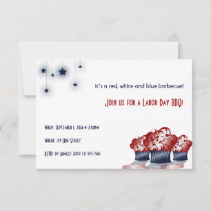 Patriotic Cupcake Labor Day Party Invitation