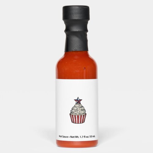 Patriotic Cupcake Vintage Engraving Fourth of July Hot Sauces