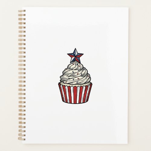 Patriotic Cupcake Vintage Engraving Fourth of July Planner