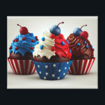 Patriotic Cupcakes Canvas Print<br><div class="desc">Celebrate your favorite people!  This stunning postcard will let them know how much they are appreciated on their special day!
Zazzle makes it fast and easy to customize designs to make them your own!</div>
