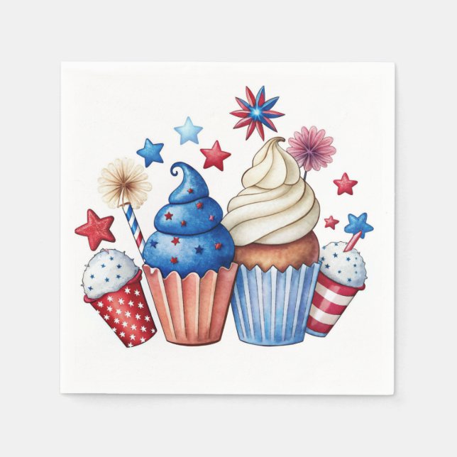 Patriotic cupcakes napkins (Front)