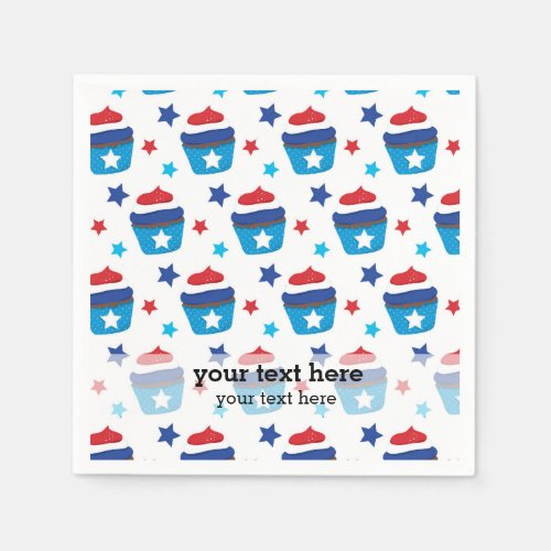 Patriotic Cupcakes Paper Napkins