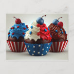 Patriotic Cupcakes Postcard<br><div class="desc">Celebrate your favorite people!  This stunning postcard will let them know how much they are appreciated on their special day!
Zazzle makes it fast and easy to customize designs to make them your own!</div>