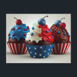 Patriotic Cupcakes Postcard<br><div class="desc">Celebrate your favorite people!  This stunning postcard will let them know how much they are appreciated on their special day!
Zazzle makes it fast and easy to customize designs to make them your own!</div>