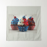 Patriotic Cupcakes Tapestry<br><div class="desc">Celebrate your favorite people!  This stunning postcard will let them know how much they are appreciated on their special day!
Zazzle makes it fast and easy to customize designs to make them your own!</div>