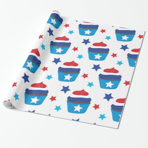 Patriotic Cupcakes Wrapping Paper