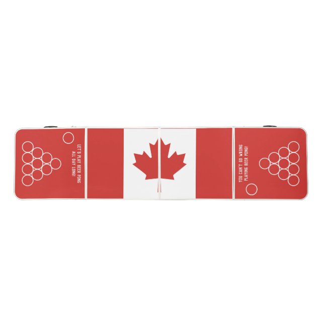 Patriotic Custom CANADA FLAG Beer Pong Table (Top)