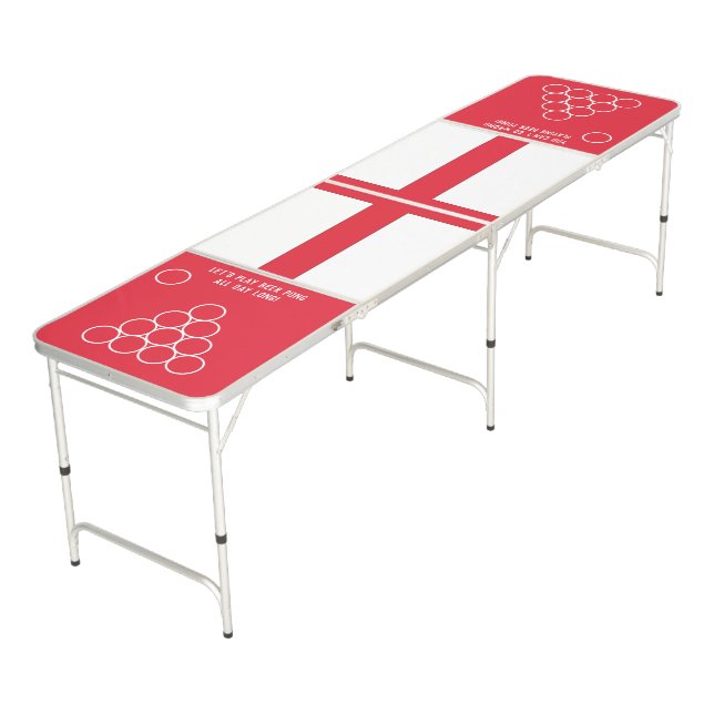 Patriotic Custom ENGLAND Beer Pong Table (Angled)