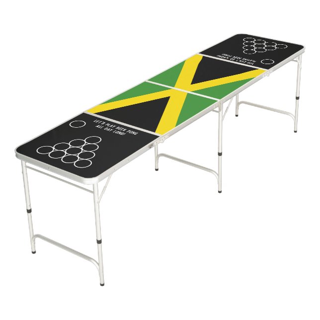 Patriotic Custom JAMAICA Beer Pong Table (Angled)