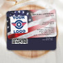 Patriotic Custom Logo QR Code American Flag Business Card