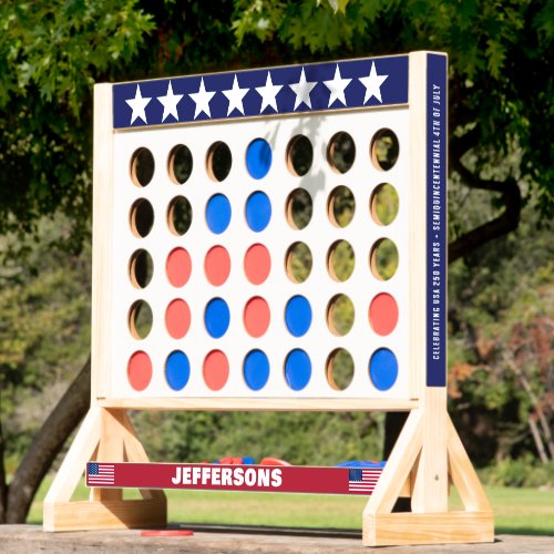 Patriotic Custom Name USA Stars Stripes July 4th Fast Four