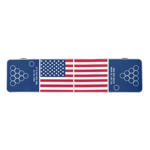 Patriotic Custom USA FLAG Beer Pong Table