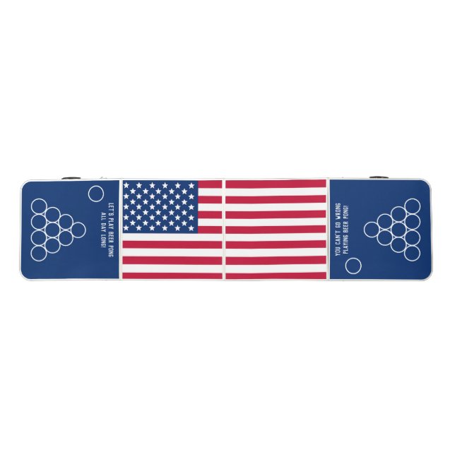 Patriotic Custom USA FLAG Beer Pong Table (Top)
