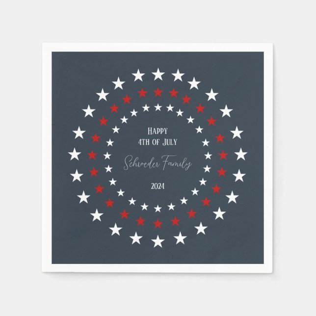 Patriotic Customizable Paper Napkins (Front)