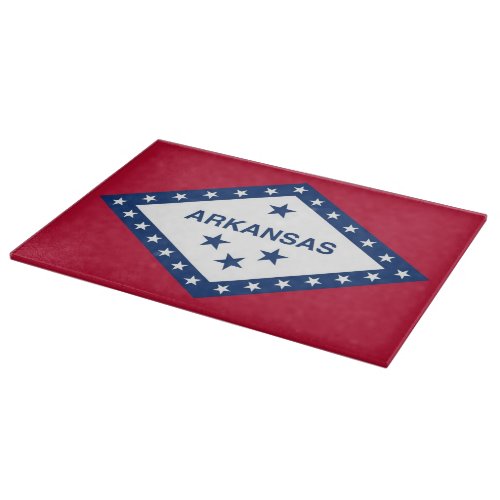 Patriotic cutting board with Arkansas State flag