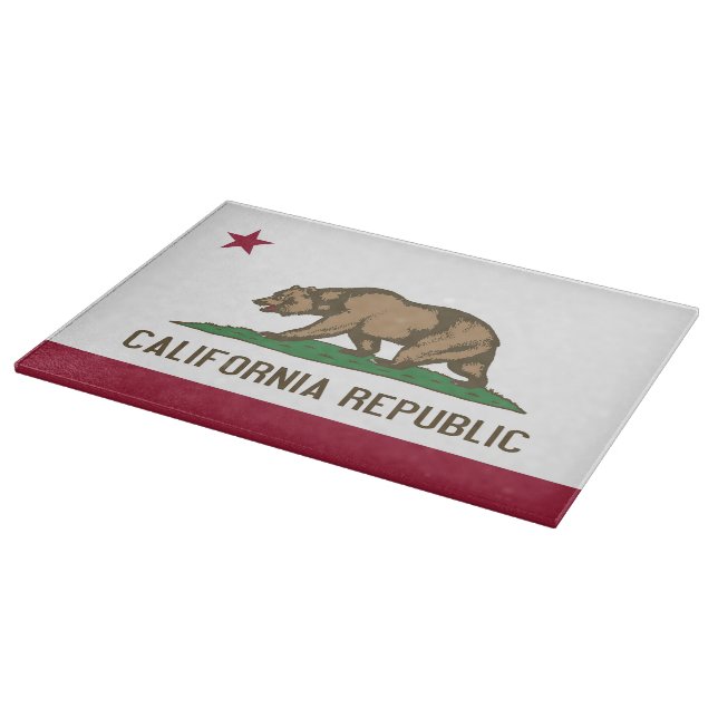 Patriotic cutting board with California State flag (Corner)