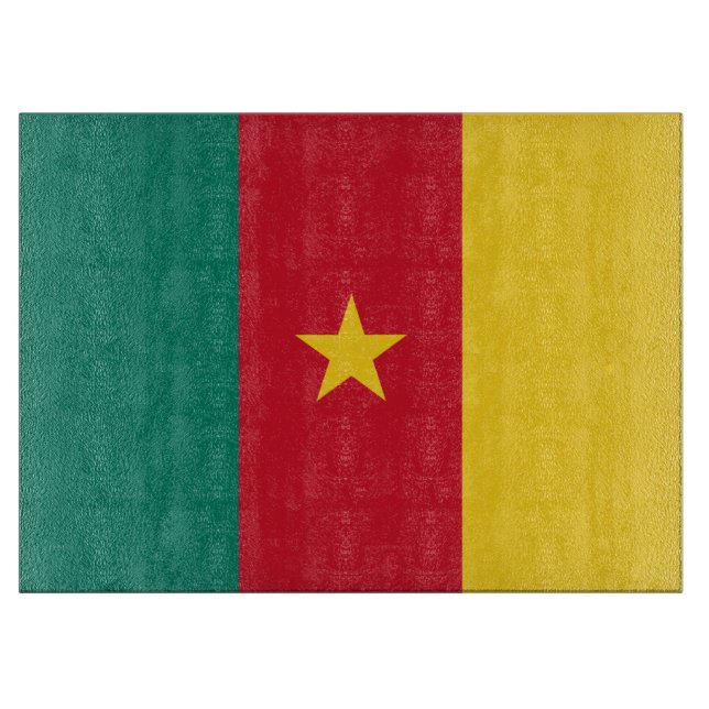 Patriotic cutting board with Flag of Cameroon (Front)