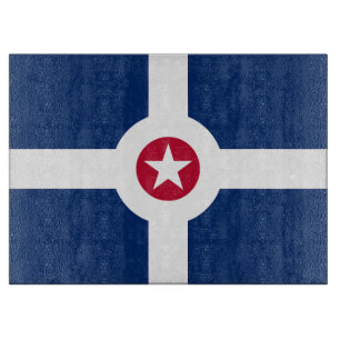 Patriotic cutting board with Flag of Indianapolis