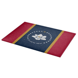 Patriotic cutting board with Flag of Mississippi