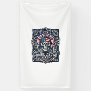 Patriotic Cyber Liberty Skull Cyberpunk Future Fre Banner