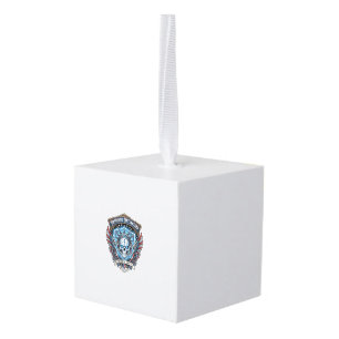 Patriotic Cyber Liberty Skull Cyberpunk Future Fre Cube Ornament