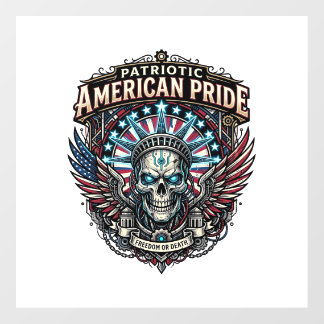 Patriotic Cyber Liberty Skull Cyberpunk Future Fre Floor Decals