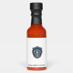 Patriotic Cyber Liberty Skull Cyberpunk Future Fre Hot Sauces