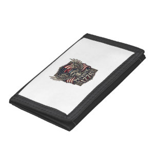 Patriotic Cyber Liberty Skull Cyberpunk Future Fre Trifold Wallet