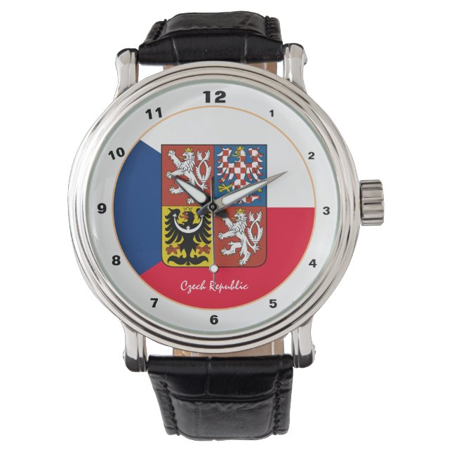 Patriotic Czech Flag watch, Czech Republic Fashion Watch (Front)