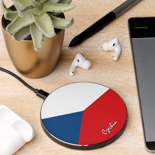 Patriotic Czech Republic Charger, Czech Flag Wireless Charger (Desk 2)